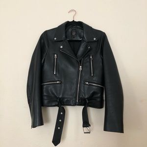 Zara Faux Leather Biker Moto Jacket